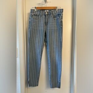 Kensie Striped High Rise Skinny Blue Jeans